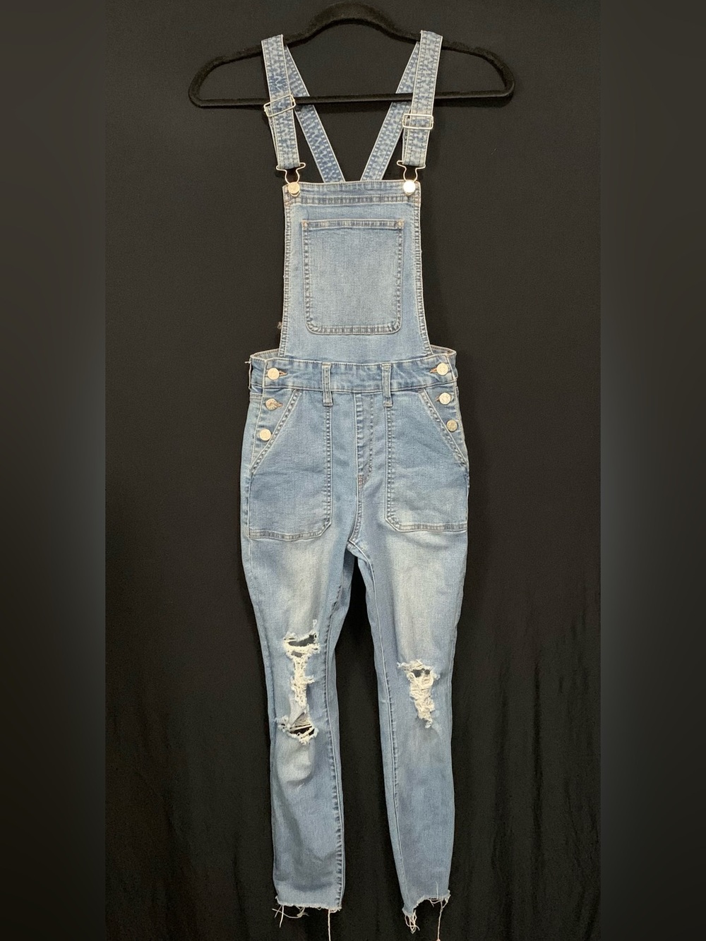 Guess Los Angeles Distressed Denim Overalls
